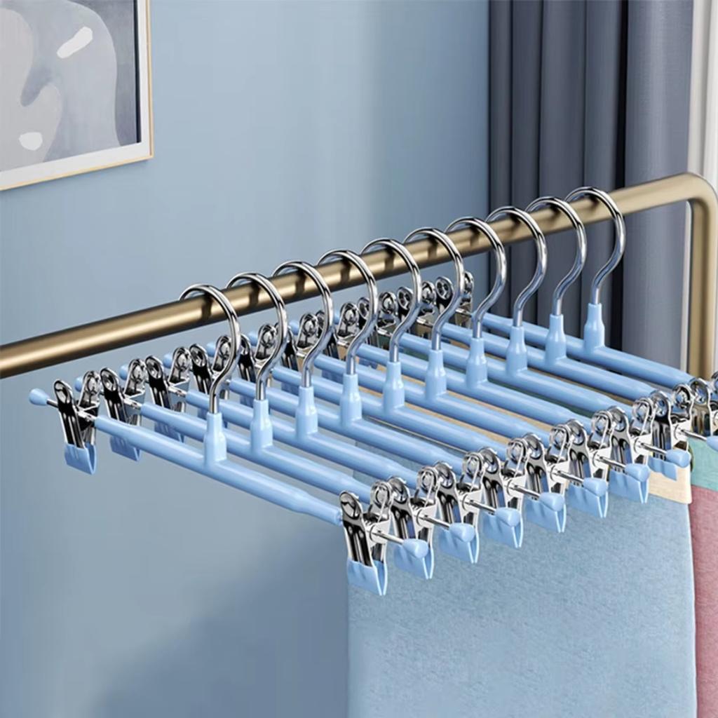 Pants Hangers with Clips 10Pack Adjustable SkirtHangers for Women Non-Slip Trousers Hanger for Jeans Clothes Hangers for Pants