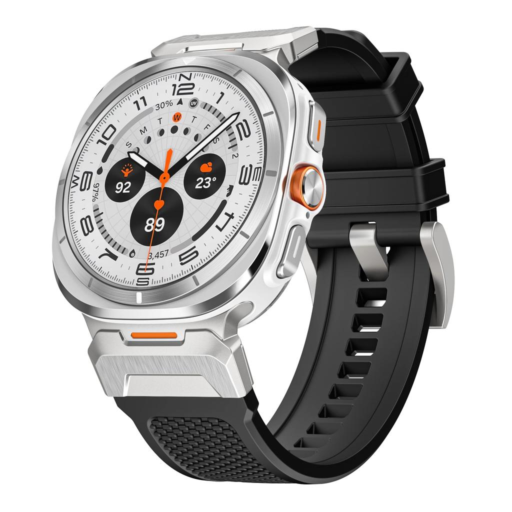 Metal+Rubber Strap for Samsung Galaxy Watch Ultra 47mm Sports Wristband Bracelet for Samsung Galaxy Watch 7 Ultra 47mm Band