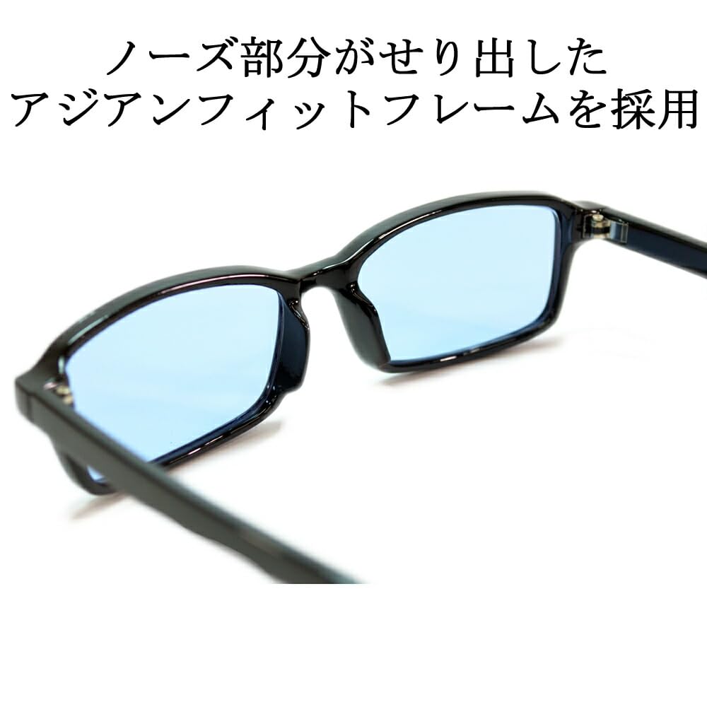 Garment Sunglasses for Men and UV Oval and Colored and Light Black x Blue Women, Protection, Square, Lenses, Lt.