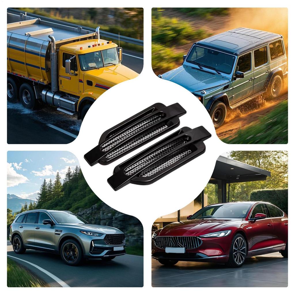 Car Side Vents Exterior 2 Pieces Hood Intake Decorative Trim Side Vent Decorative Decal Sticker For Vehicle Hood Bonnet Engine