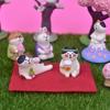 Zakka Travel Cat Cherry Blossom Appreciation Party Mount Fuji Cat Ornament Shooting Props Miniature Resin Small Ornament Gift