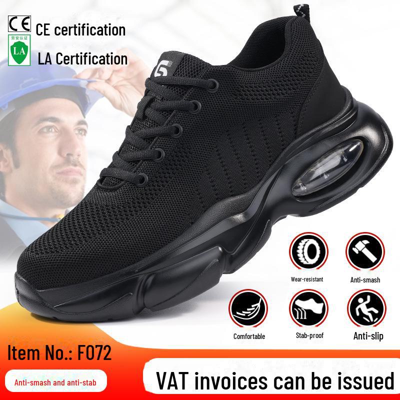 Men's Lightweight Steel Toe Safety Shoes - Anti-Smash & Anti-Puncture Flying Woven Design