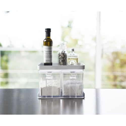 Yamazaki Kitchen Storage Condiment Storage Rack, Tower, White, 3276