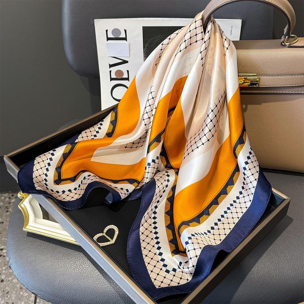 

New 100% Natural Silk Scarf Women Headband Print Pashmina Foulard Female Bandana Scarves Hijab Shawl Wraps Square Headkerchief Real Silk 65x65cm