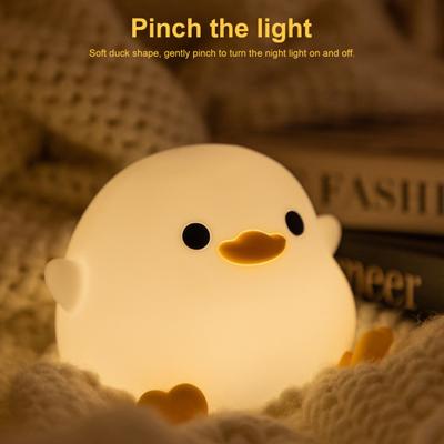 Duck Night Light Stmievateľné mäkké osvetlenie Blikajúce Bezplatná nabíjateľná Rozkošný Vzhľad Cartoon Duck LED Nočná lampa