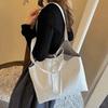 New Double-sided Shoulder Bag Plaid Canvas Versatile Handbag Korean Style Lightweight Canvas Bag Casual Commute