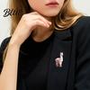 Durable Enamel Brooch Pin Alpaca Design Zinc Alloy Vibrant Healing