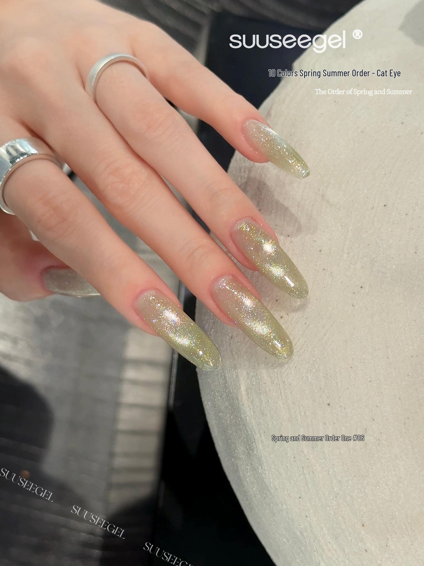 2026 Trendy Summer Cat Eye Gel Nail Set - 10 Colors for Spring/Summer