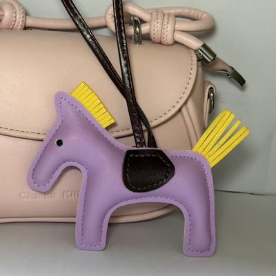 New H Home Pony Pendant INS Style Leather Bag Pendant Pony Tassel Cute Car Keychain Accessories