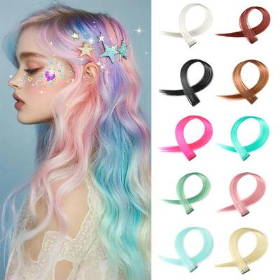 Bunte unsichtbare Clip-In Haarverlängerung: Hochtemperaturseide für gesträhntes glattes Haar