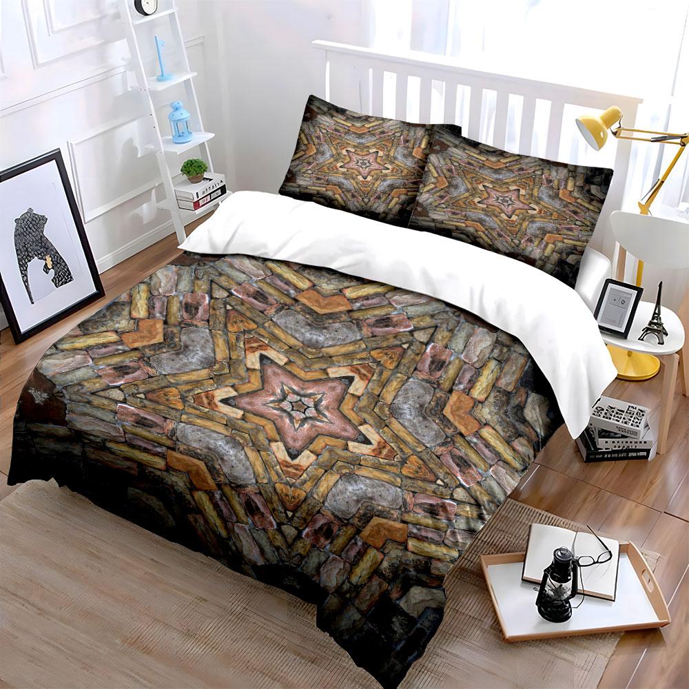 Stone-textured Star Pattern. Bedding Sets Duvet Cover Sets Duvet Covers Pillowcases(1 * Duvet Cover 2 * Pillowcases Without Duvet Insert)
