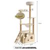 Large Wooden Cat Tree & Scratching Post with Space-Saving Design - Integrated Climbing Frame & House