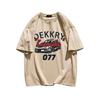 Summer Fashion Heavyweight Retro Men's English Letters 100% Cotton Printed Round Neck High-quality Casual Fitness Street T-shirt
