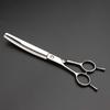 High Quality 7.25 Inch 66 Tooth Japan 440C Stainless Steel Pet Cutting Shears Left Handed Curved Thinning Scissors