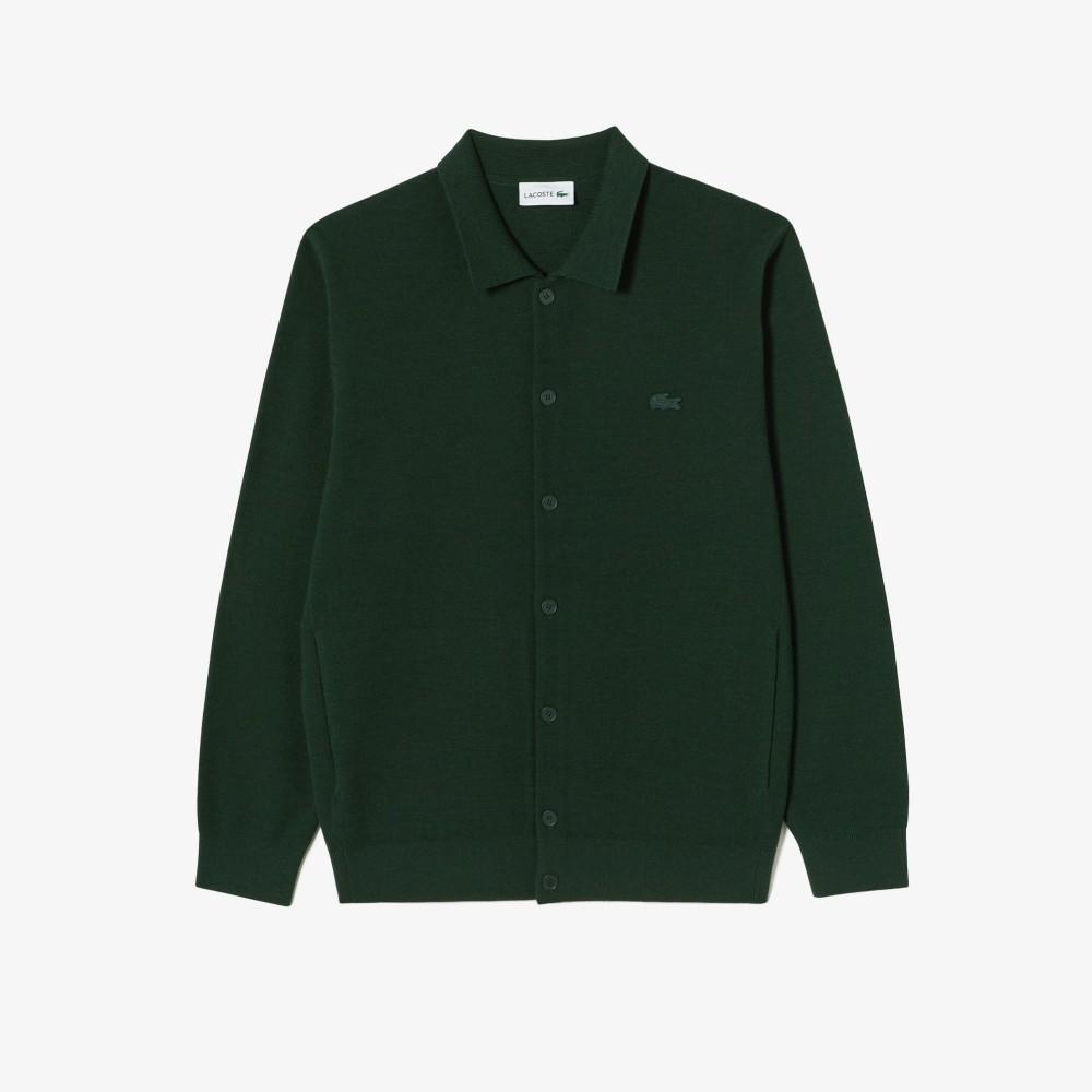 [lacoste] Men's Button Collar Cardigan AH092E-55NL7A