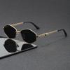 Trendy and fashionable men's polarized metal sunglasses polygonal frames personalized versatile anti-ultraviolet sunglasses European and American