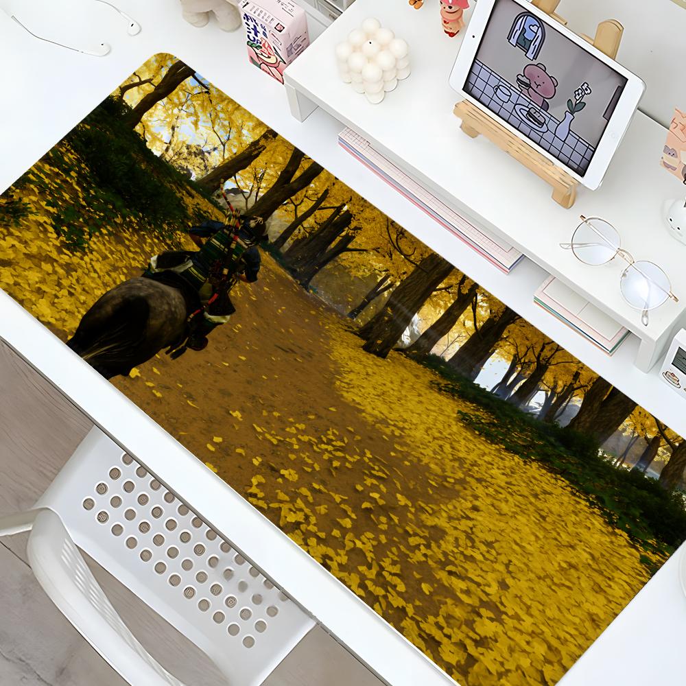 Ghost Of Tsushima Mouse Pad Gaming Locking Edge Big Computer Gamer Large Rubber Art Mousepad Desk Decor Laptop Desk Mat