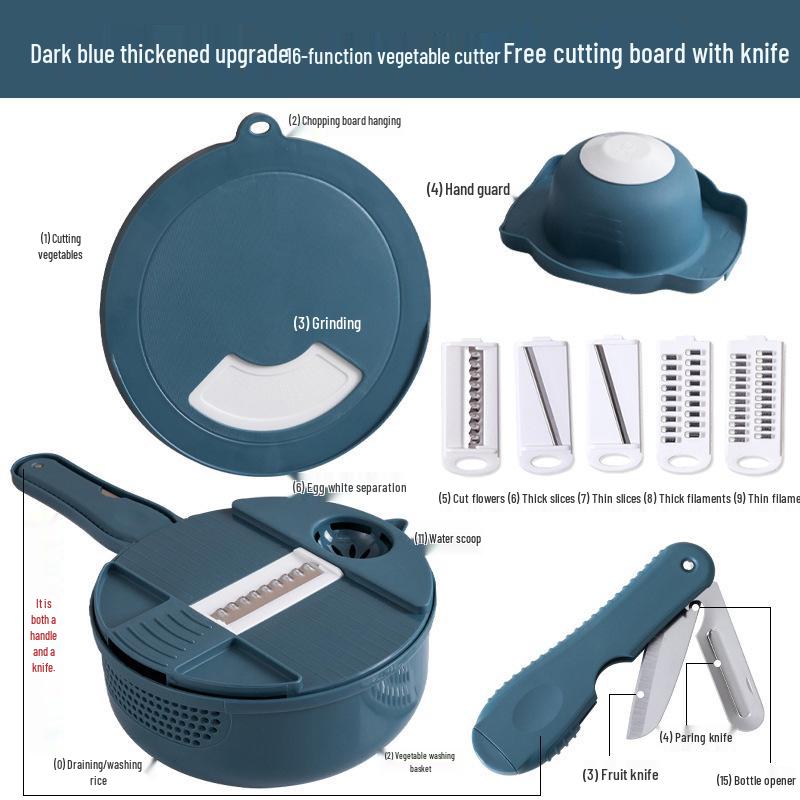 Multifunctional Kitchen Vegetable & Potato Slicer, Grater, Peeler, and Julienne Cutter