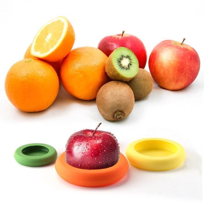 Set of 4 Silicone Food Lids Vegetable Fruit Covers Preservation Tool Kitchen Accessories