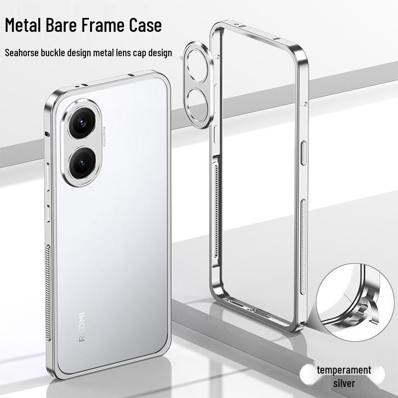 Xiaomi Poco F7 & Redmi Turbo4Pro Metal Bumper Case with Hippocampus Buckle