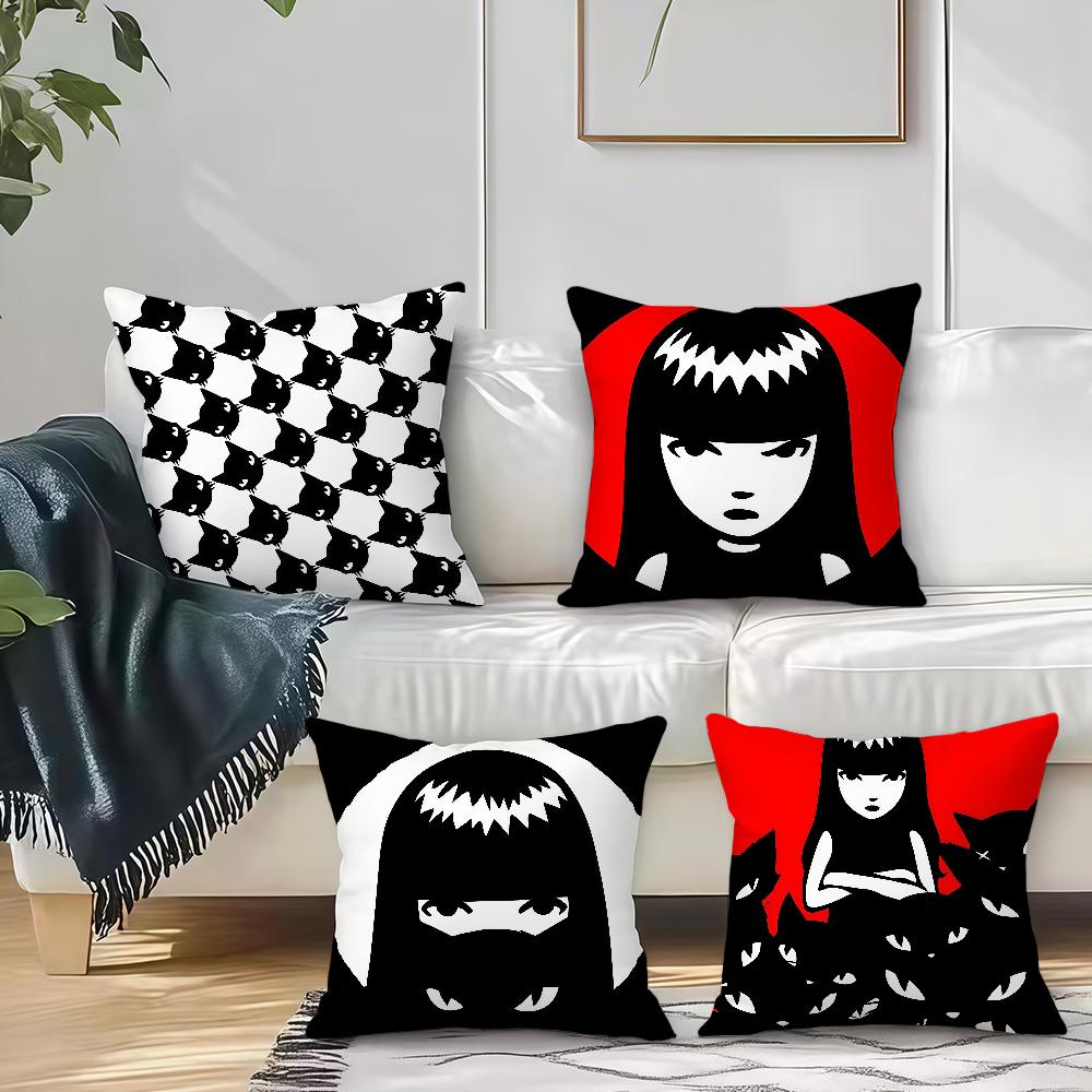 E-Emily S-Strange cushion cover Square Sofa Cushion Cover Casual Skin-Friendly Comfortable Pillow Cover