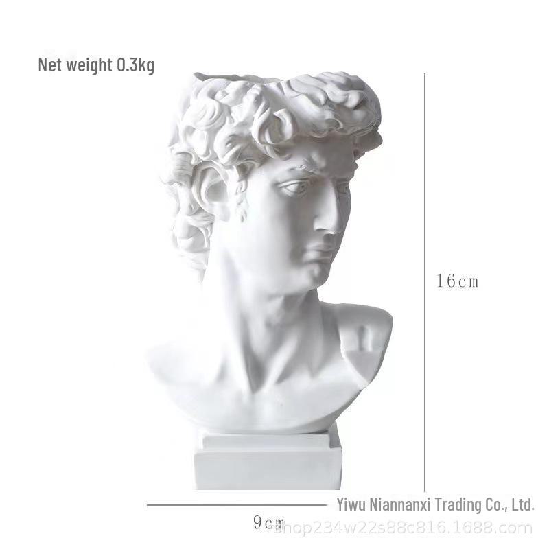 

Статуя Давида из смолы - гипсовая голова, простой декор комнаты, произведение искусства для офиса или винного шкафа. Individual Packaging