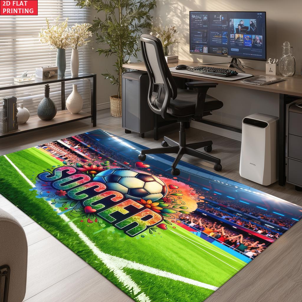 Soccer Floral Print Large Room Carpet Non Slip Cartoon Kids Bedroom Living Room Floor Mat Home Decor Children's Play Carpet