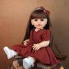 KEIUMI Reborn Baby Dolls Girl Playmates Toy 55 Cm Long Brown Hair Princess Bebe Reborn Doll Fashion Birthday Easter Gifts
