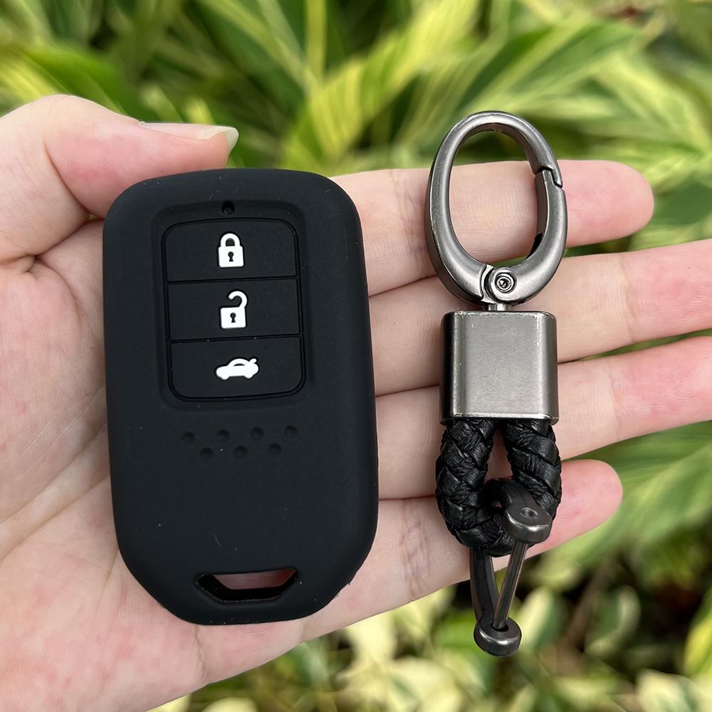 3 Buttons Silicone Car Fob Key Cover Protect Skin Case Holder for Honda Fit City Greiz Jazz XRV Venzel HRV CRV Remote Keychain