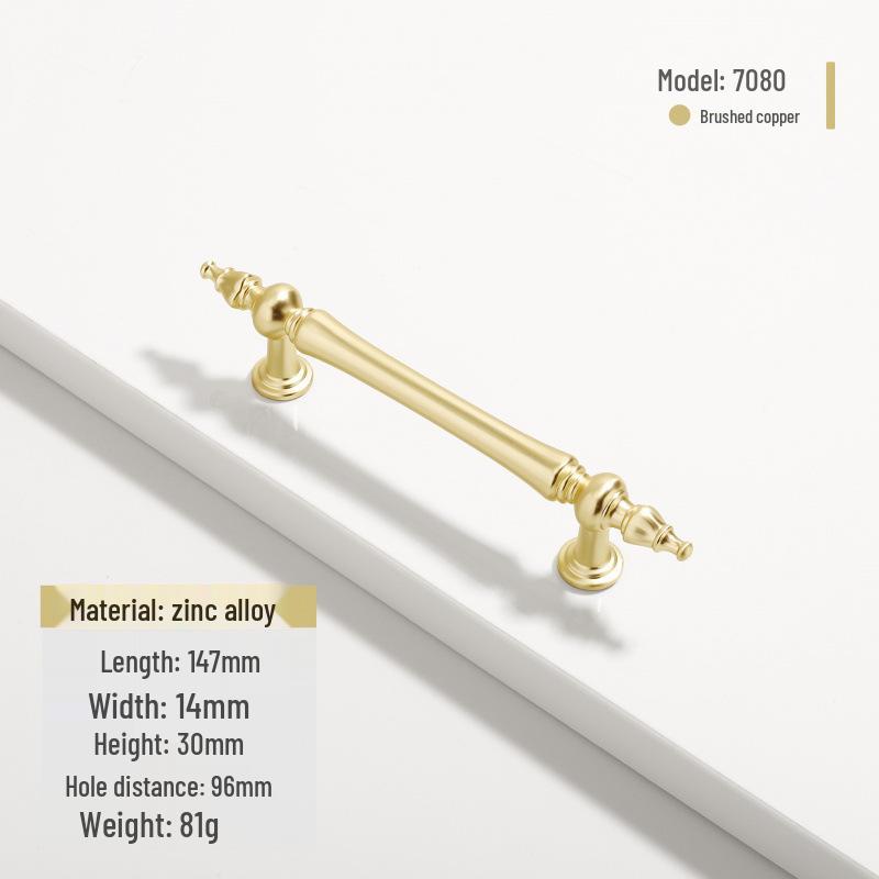 French Modern Gold Zinc Alloy Cabinet Handle