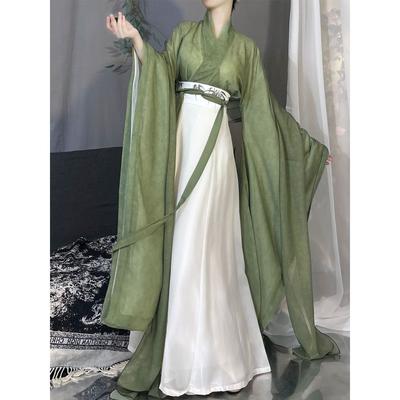 Chinese Wei And Jin Dynasties Style Hanfu Printed Fairy Daily Women's Suit