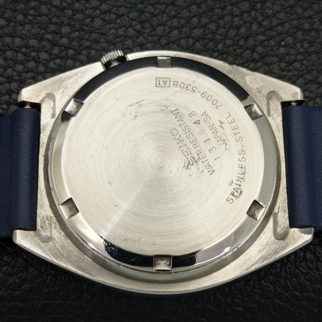 JAPAN 7019A VINTAGE SEIKO 5 AUTOMATIC MENS BLUE COLOR DIAL WATCH a701333-5 R206a-a701333