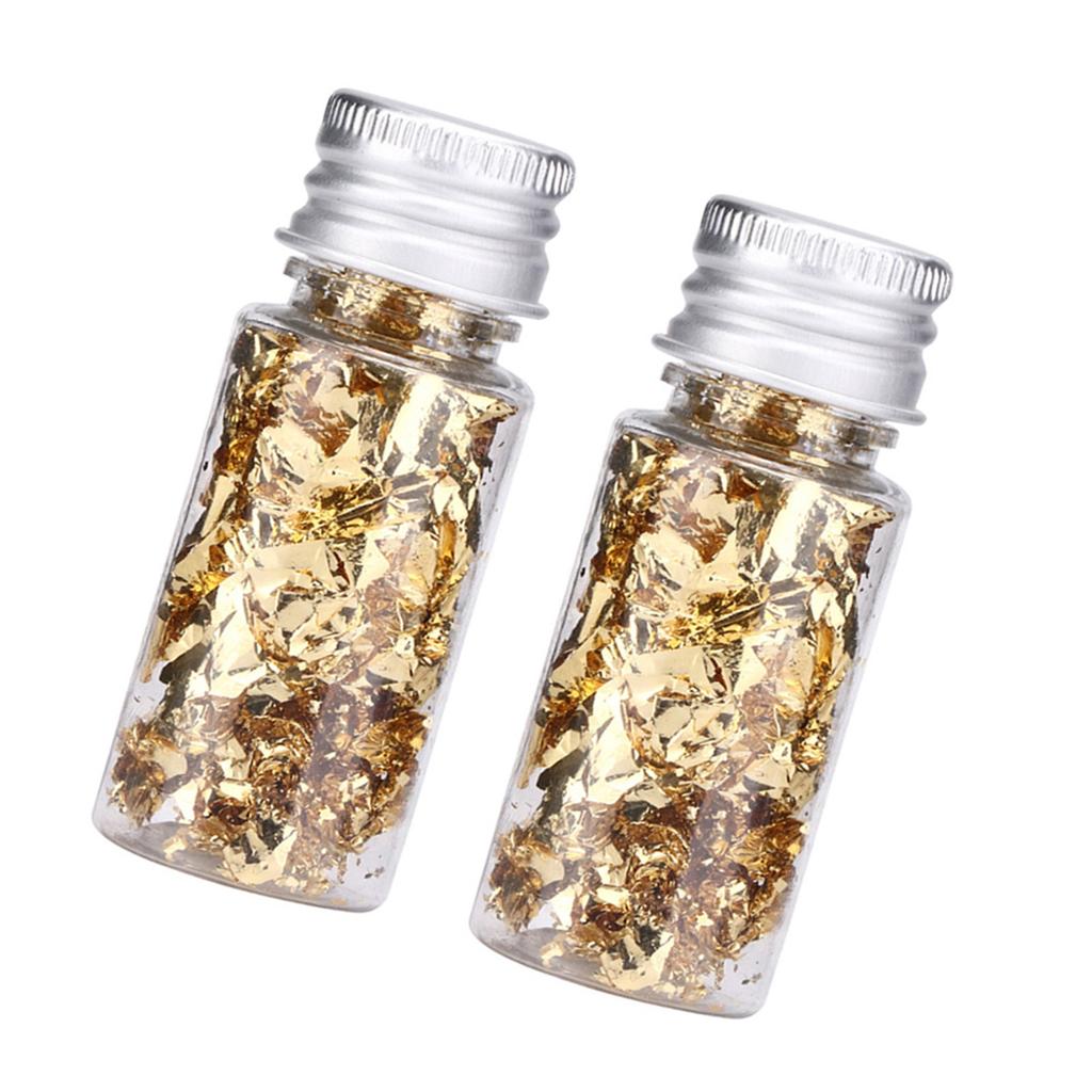 2Pcs Multifunction Bottled Decorative Gold Foil Paper for Nail Decoration Crafts