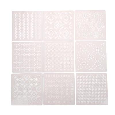 9/32 Stück Sashiko Stickschablone DIY Geometrisches Patchwork Schablone Wiederverwendbar Haustier Schablone Handgemachte Stickerei Handwerkszeug