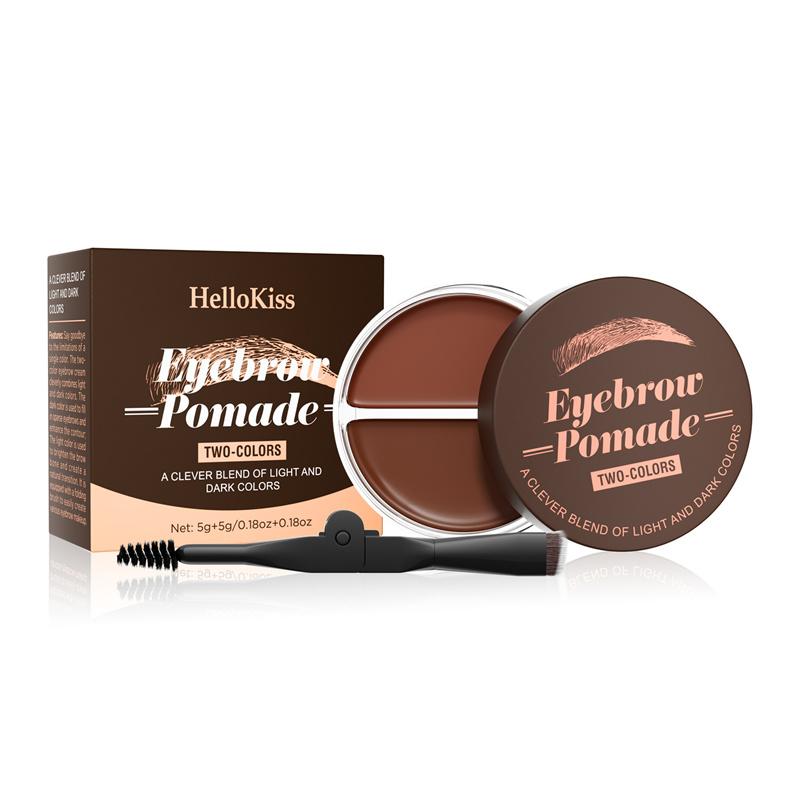 Gel pour sourcils en pâte à sourcils bicolore imperméable et naturelle pour sourcils touffus et sauvages pour une forme parfaite des sourcils avec brosse à sourcils à l'intérieur
