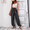Moda dame vară primăvară casual cu imprimeu geometric pantaloni cu talie înaltă pantaloni și capris