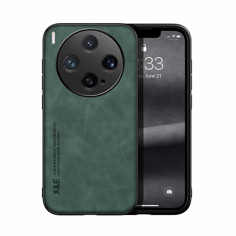 For Vivo X300 and X300 Pro Case Built-in Magnet Thin Silky Hand Feeling Leather Anti-Fingerprint Lens Full Protection Cover