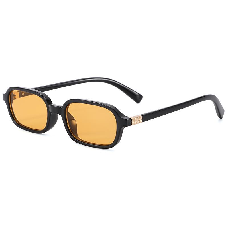 Narrow Frame Sunglasses Men'S Brown Color Simple And Versatile Square Frame Cool Sunglasses Women'S Advanced Sense