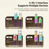 Light Column Multi-Functional 7-Color 4-in-1 Fast Charging Cable for Huawei & Apple 15 PD