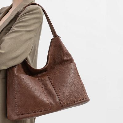 Tote Bag, New Women's Bag, Fashionable, Simple, Large Capacity Commuting Bag, Lazy Style, Retro Shoulder Bag