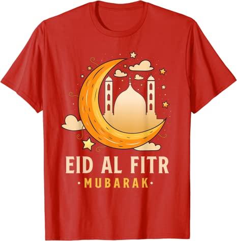 Eid Fitr Muslim Clothing Kids Eid Mubarak TShirt Happy EidMubarak Eid Al Adha Tee Short Sleeve Blouses Family Matching Tops