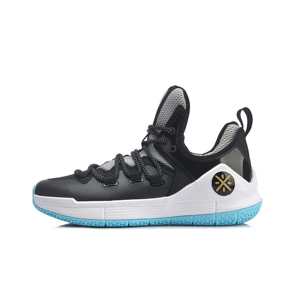 Li Ning Sixth Man 2019 Comfortable Low Top Basketball Shoes Men sneaker Black White ABAP017-1