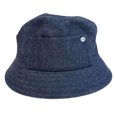 HERMES Serie Button Denim Elena Hat Navy Denim Used