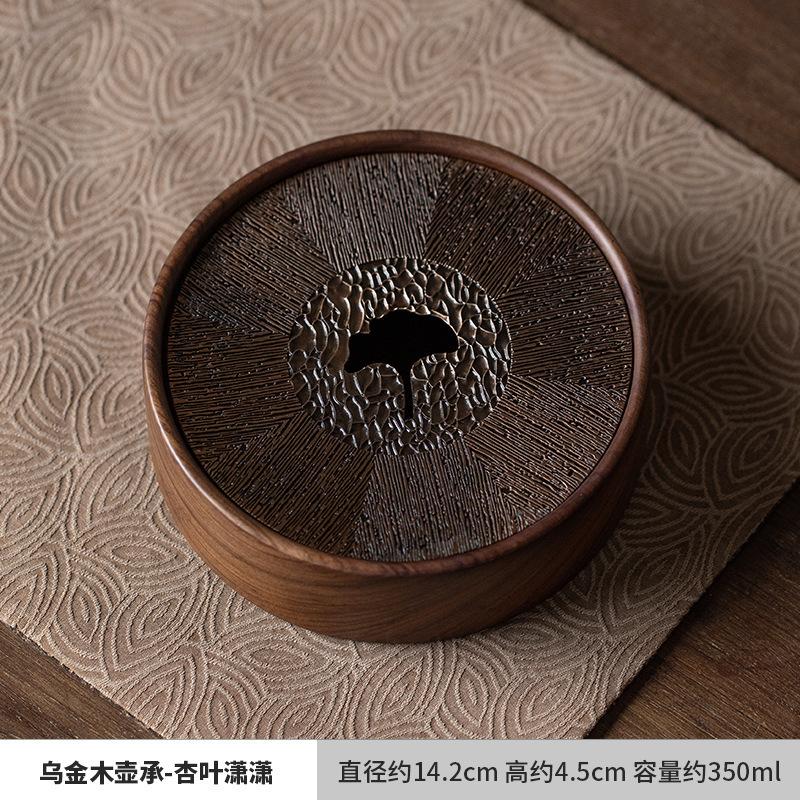 

Горіх Ебенове Дерево Малий Розмір Горщик Тримач Підшипника Чашка для Чаю Теплоізоляційна Підставка Сухий Стіл для Замочування Підставка для Чашки Чайний Піднос Підставки Підставки для Чашок Прикраси для Чайного Сервізу