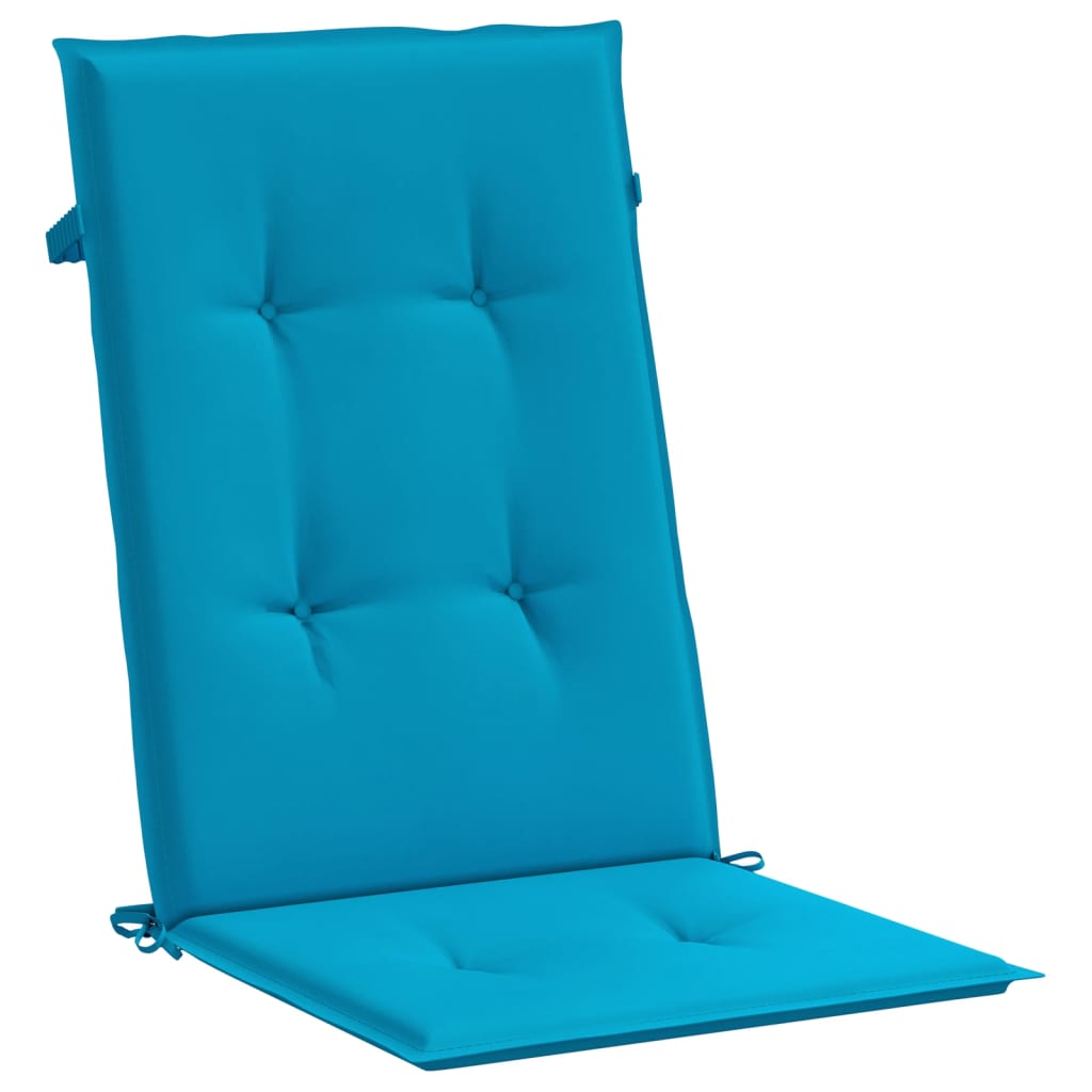Garden Chair Cushions for High Back Chairs 2 Pcs Blue 120 X 50 X 3 Cm Fabric