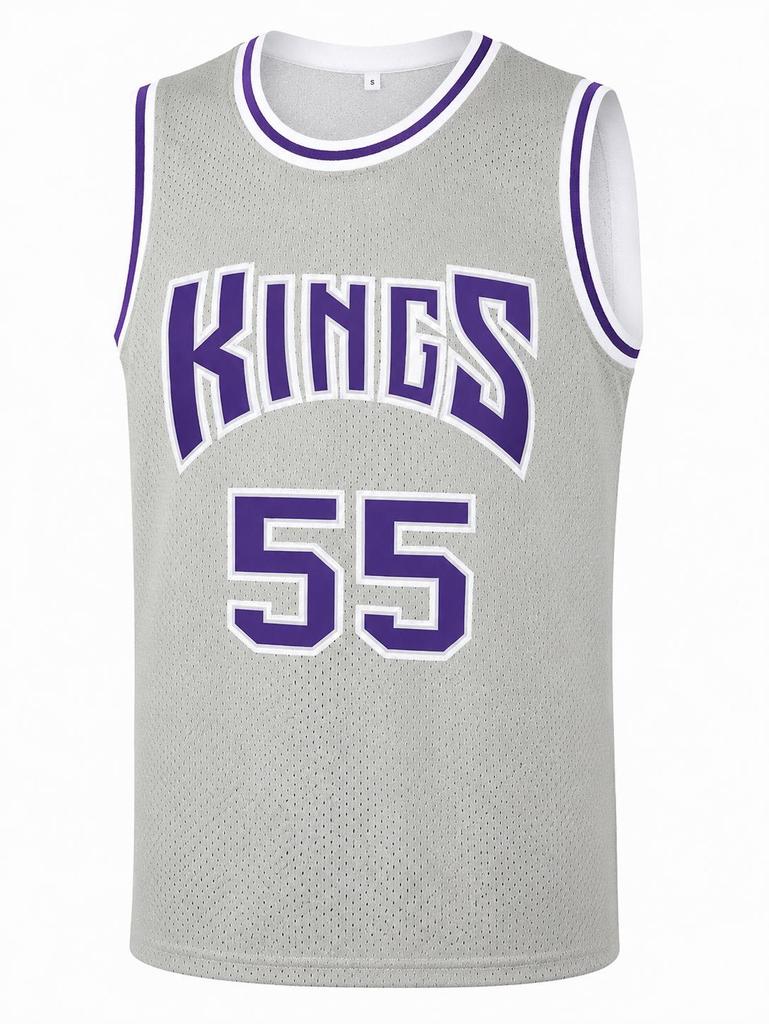 Retro Williams 55  Jersey Black with Purple & White Trim Sports Uniform Casual Vest  Kids Family Matching