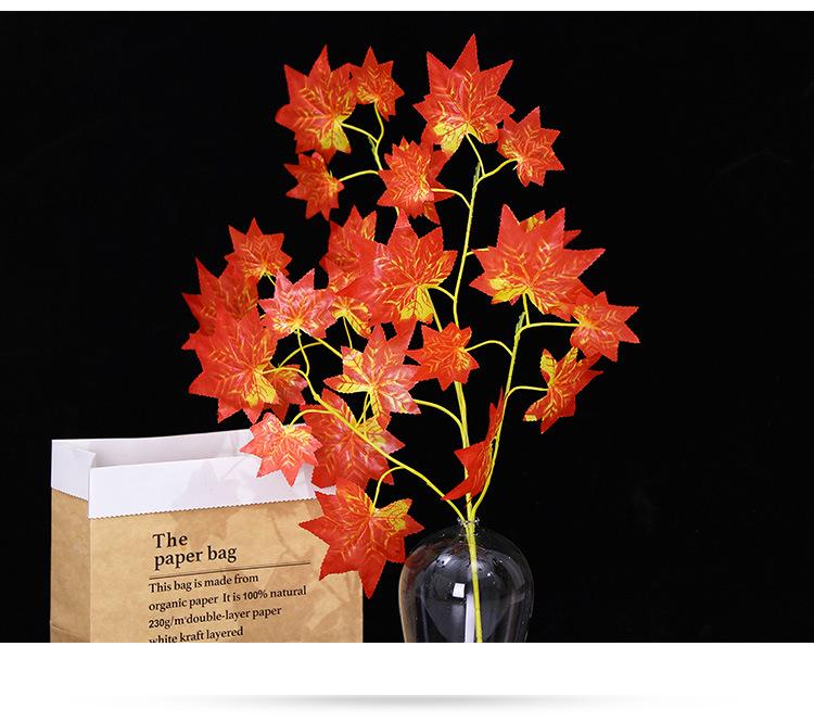 Artificial Red Maple Leaf Branches for Autumn Garden Decor