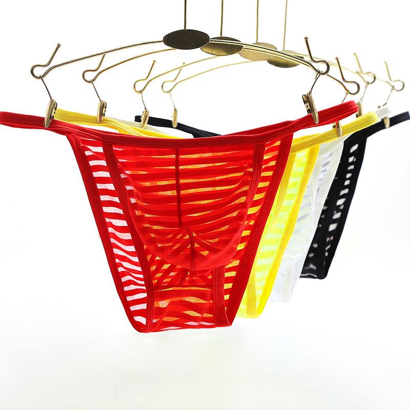 Pánské sexy průhledné kalhotky boxerky spodky Spodní prádlo T-back