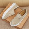 Fashion Spring New Top Layer Pigskin Inner Sports and Leisure Shoes Fashionable Brand Men's Comfortable Thick Soled Suede Casual Loafers