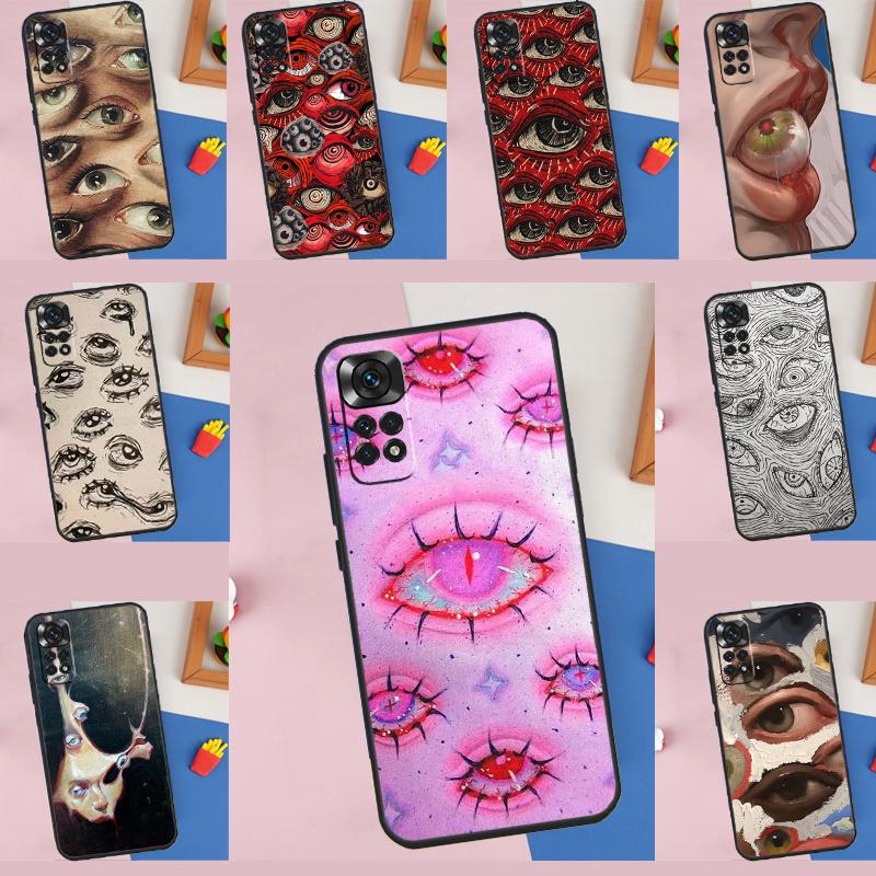 Scary Face Eyes Smiley Funda For Xiaomi Redmi Note 14 Pro 9 10 11 12 13 Pro 10S 11S 12S Redmi 13C 10C 12C 14C Case